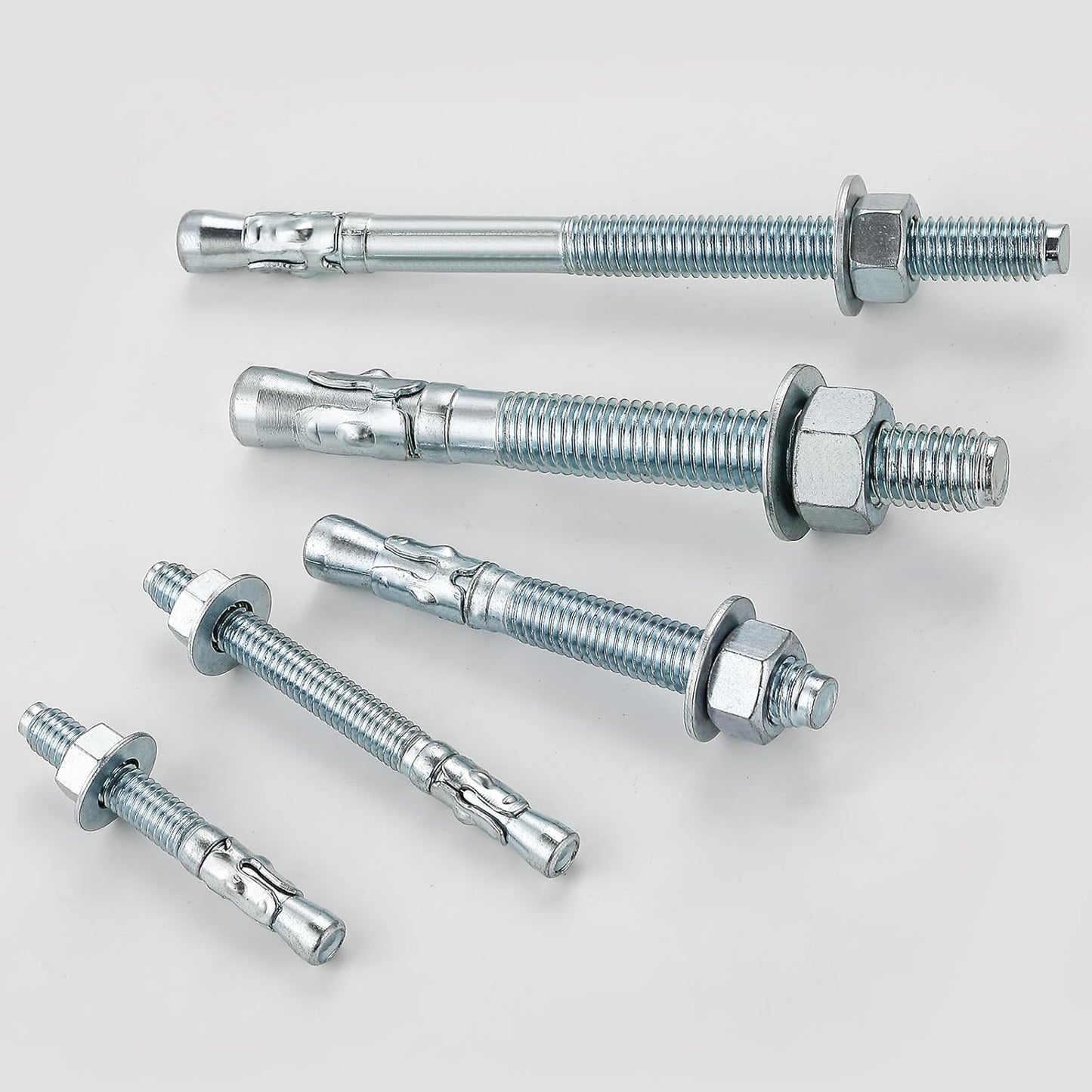 1/4x2-1/4" 30Pcs Inch Standard Fasteners for Heavy-Duty Zinc Wedge Anchors for Cement and Concrete