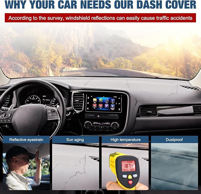 Dashboard Dash Cover Mat Carpet Compatible with 2008-2013 Infiniti G25/G35/G37;2014-2015 Infiniti Q40/Q60.