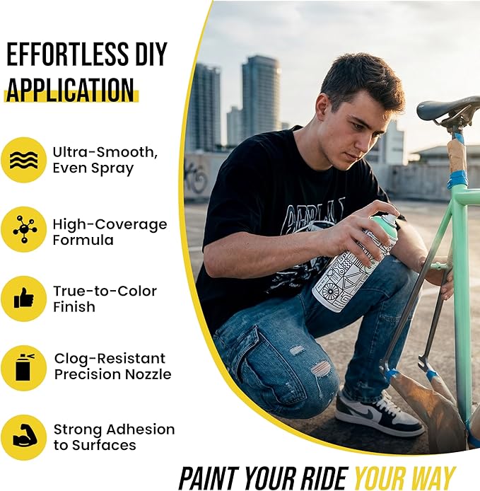 Spray.Bike Spray Paint | Designed Mainly for Bicycles | Multi-Use Acrylic Spray Paint for Metal, Plastic | High Coverage Bike Paint, 400ml, Storm