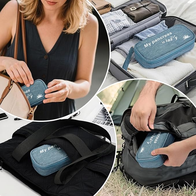 apollo walker Insulin Cooler Travel Case Diabetic Medication Cooler with Ice Packs and Insulation Liner Insulin Cooler Travel case TSA Approved