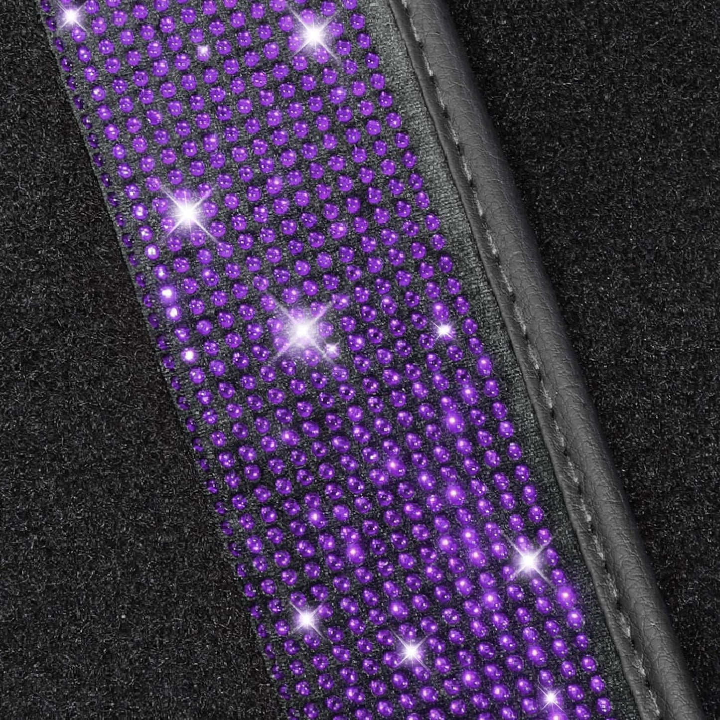 NBTEPEM Purple Violet Bling Car Floor Mats Full Set, Universal Fit Most Cars,SUV, Trucks, 4 pcs Sparkle Glitter Diamond Carpet for Women Girls with Anti-Slip Pad (Purple Violet Diamond)