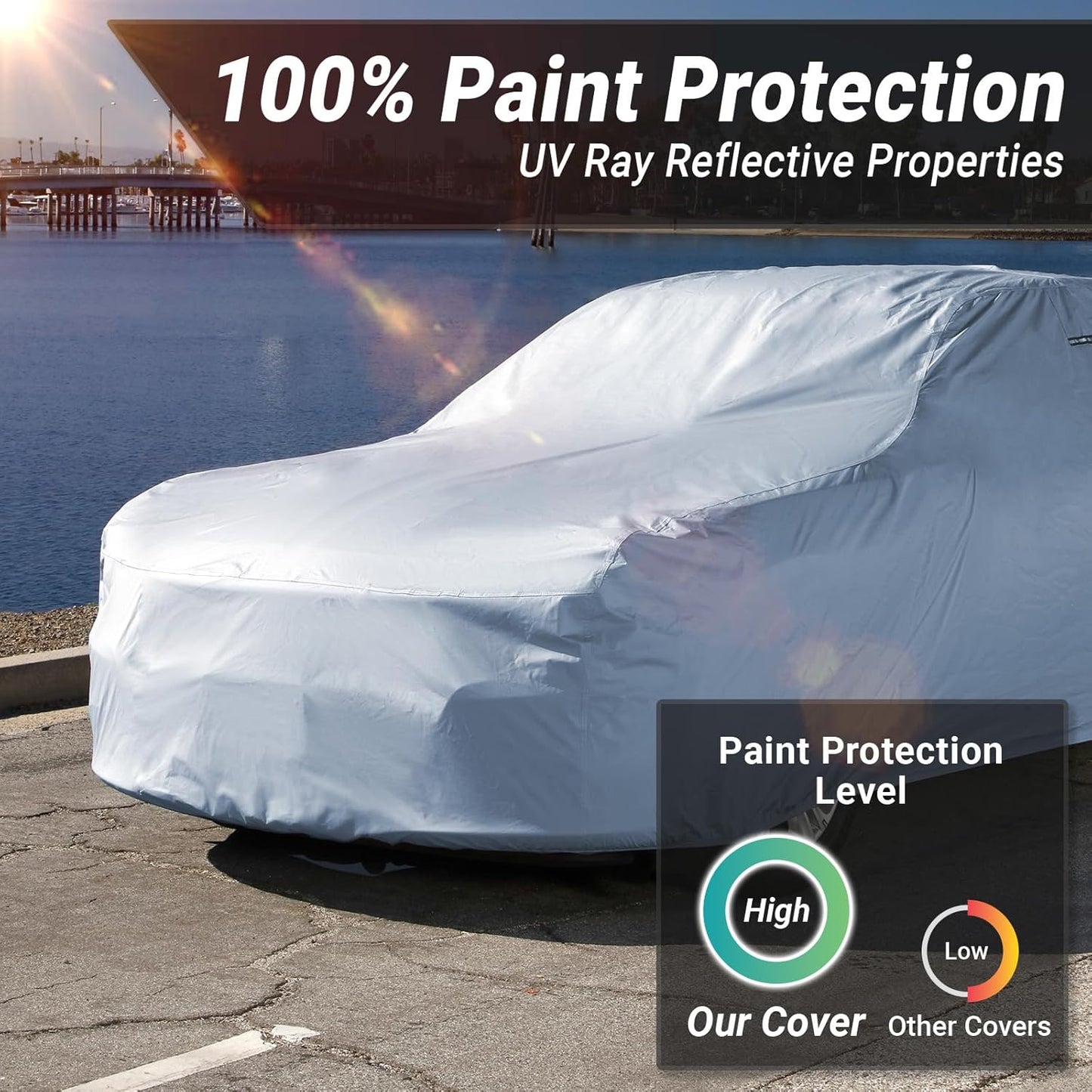 iCarCover Premium Car Cover for 1966-1970 Chevy Caprice Wagon Heavy Duty Waterproof All-Weather Automobiles Custom Fit Indoor Outdoor UV Snow Protection Covers with Straps and Bag