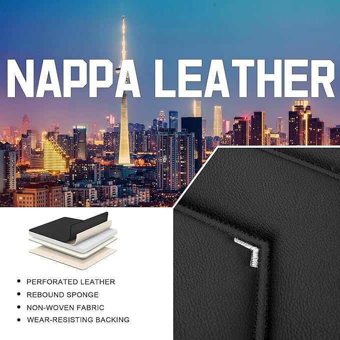 CTDS Car Seat Covers for Honda HR-V 2016-2026, Stylish Sport Seat Cover, Premium Nappa Leather Car Seat Cover. Automobile Seat Covers Sets.(Standard 5 Seats/Black White)