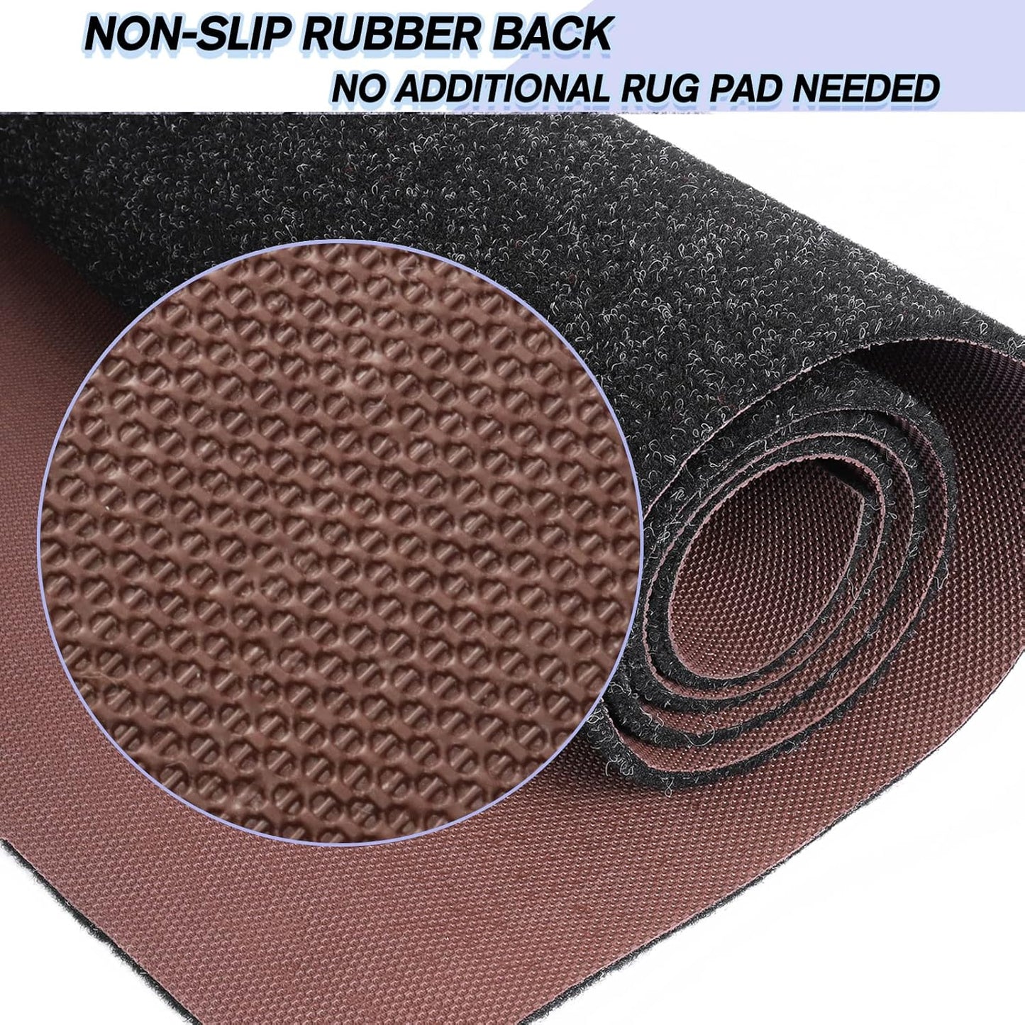 Custom Size Backed Non-Slip Area Rugs Runner, Easy Clean, Waterproof Runner Rugs for Hallway Entryway, Kitchen, Laundry, 4FT x 32FT, Black