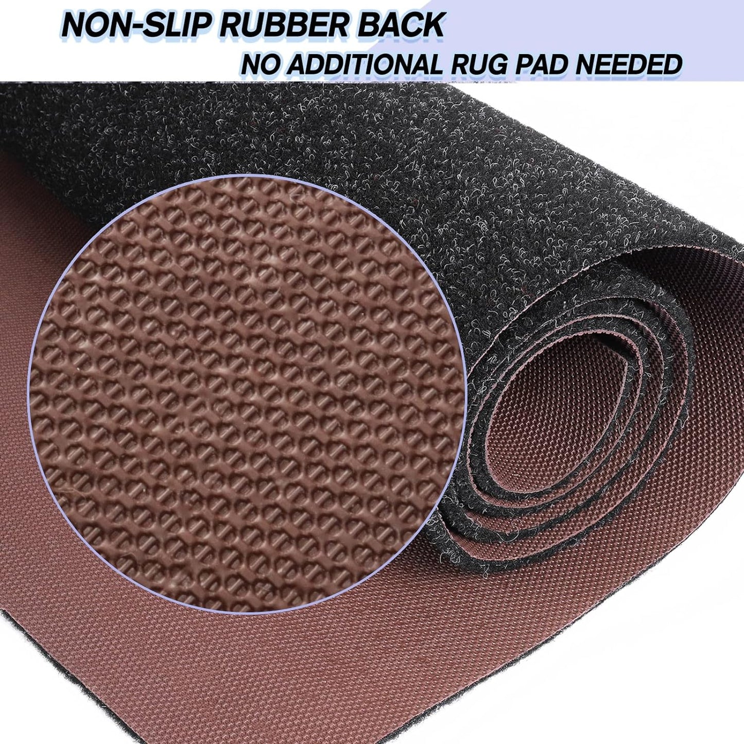 Custom Size Backed Non-Slip Area Rugs Runner, Easy Clean, Waterproof Runner Rugs for Hallway Entryway, Kitchen, Laundry, 4FT x 27FT, Black