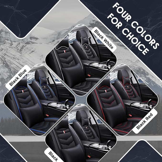Car Seat Cover 8 Seats for Hyundai Palisade 2020-2025, Durable Wear Resistant Waterproof Sport Seat Cover, Breathable No Odor Premium Leather Vehicle Seat Covers.(Luxury,Black White)