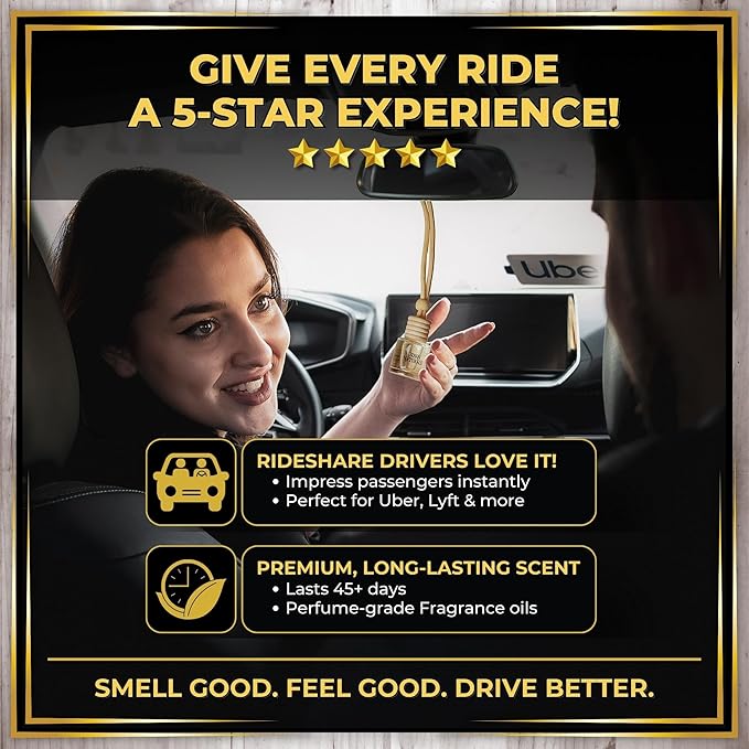 Urban Naturals Car Air Freshener Diffuser Dreaming of White Tea Scent, Hotel Scents Collection, Strong Long Lasting Aroma Made in USA, Hanging Oil Diffuser + Vent Cip Car Accessories (1 Pack)
