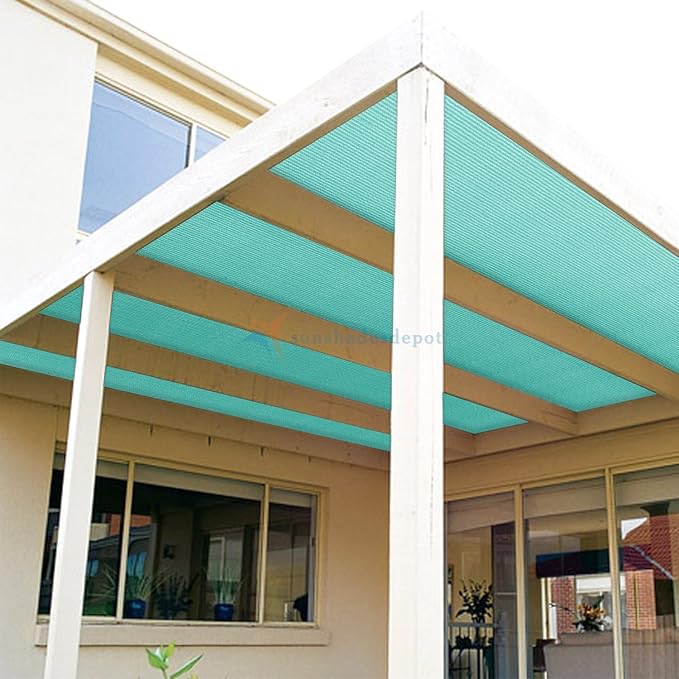 TANG Sun Shade Fabric Roll 8'x114' Shade Cloth for Garden Turquoise Green HDPE Mesh Shading Pergola Cover Replacement Canopy, 95% Blockage Sunshades for Outdoor Patio Backyard Plant