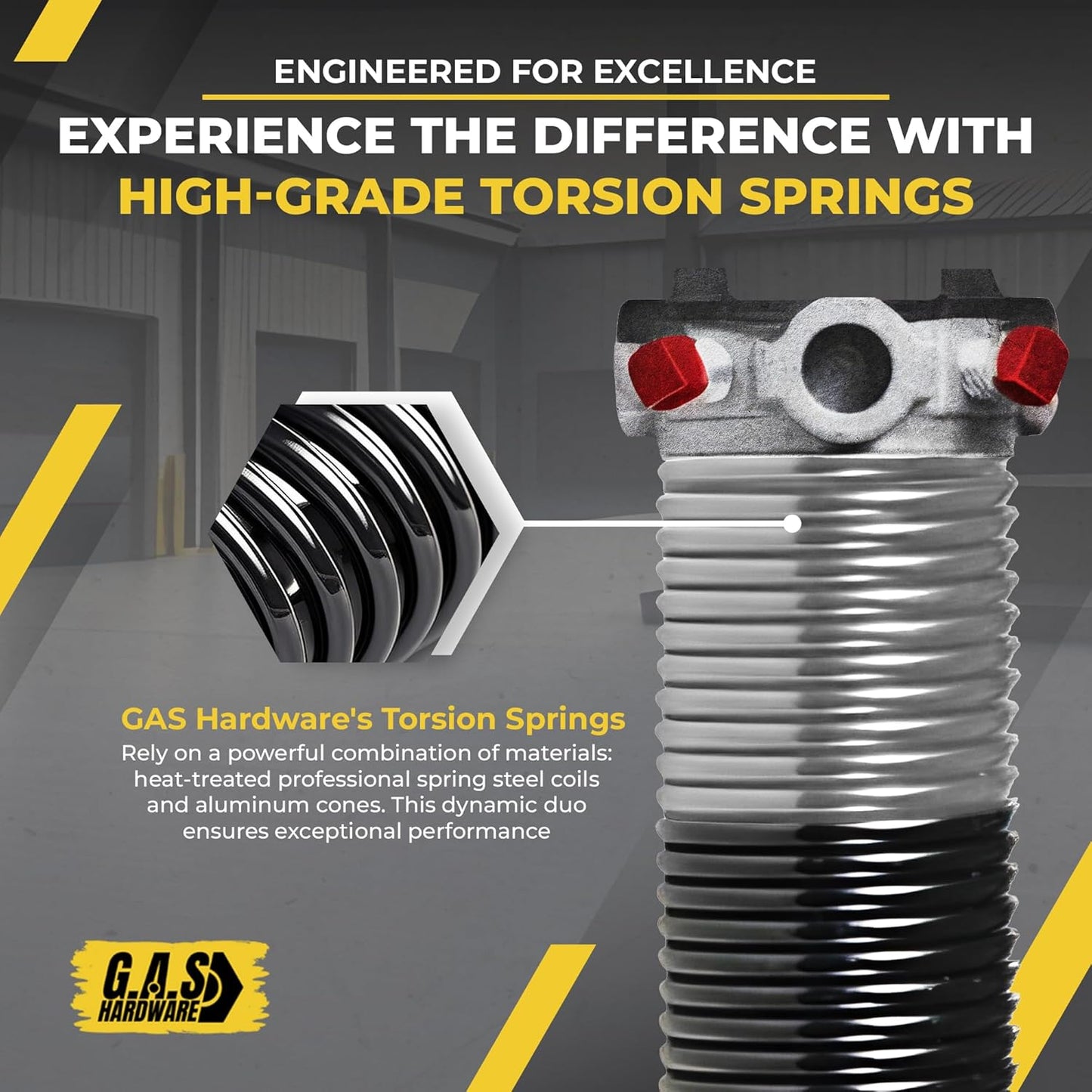Garage Door Torsion Spring 218x1.75x24 Includes 1” Steel Bearing, Gloves, Manual, and Winding Bars for Right Side of Garage Door Precision E-Coating 5-Year Warranty Min. 30,000 Cycles (Black Cone)