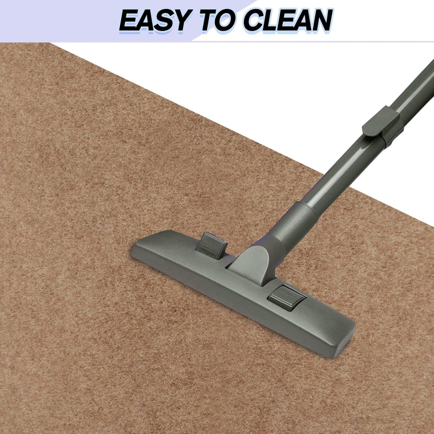 Custom Size Backed Non-Slip Area Rugs Runner, Easy Clean, Waterproof Runner Rugs for Hallway Entryway, Kitchen, Laundry, 2FT x 68FT, Beige