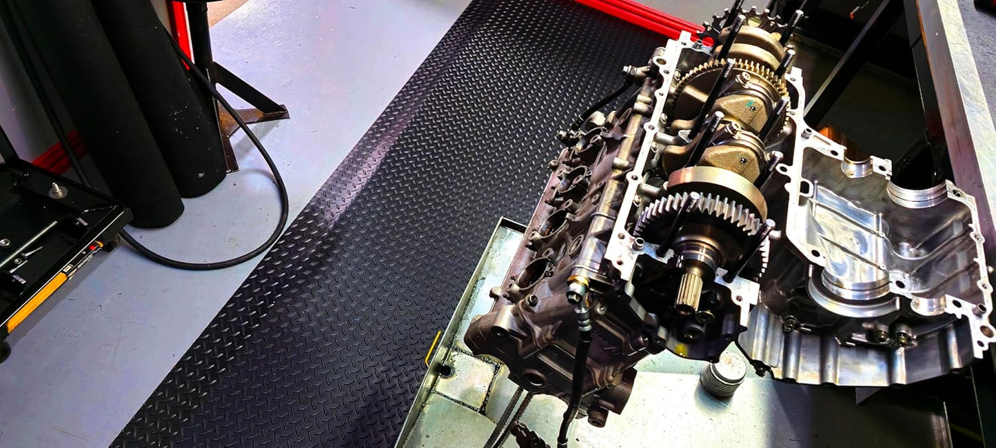 Rhino Mats, American Classic Diamond Anti-Fatigue Mats, Industrial Ergonomic Comfort Standing Mat for Work, Home, Garage, Office, Kitchen or Anywhere (Black 1" Thick, 3 FT. x 24 FT.)