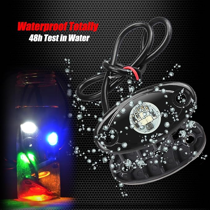 2 Pods LED Rock Lights, Ampper Waterproof LED Neon Underglow Light for Car Truck ATV UTV SUV Offroad Boat Underbody Glow Trail Rig Lamp (Yellow)