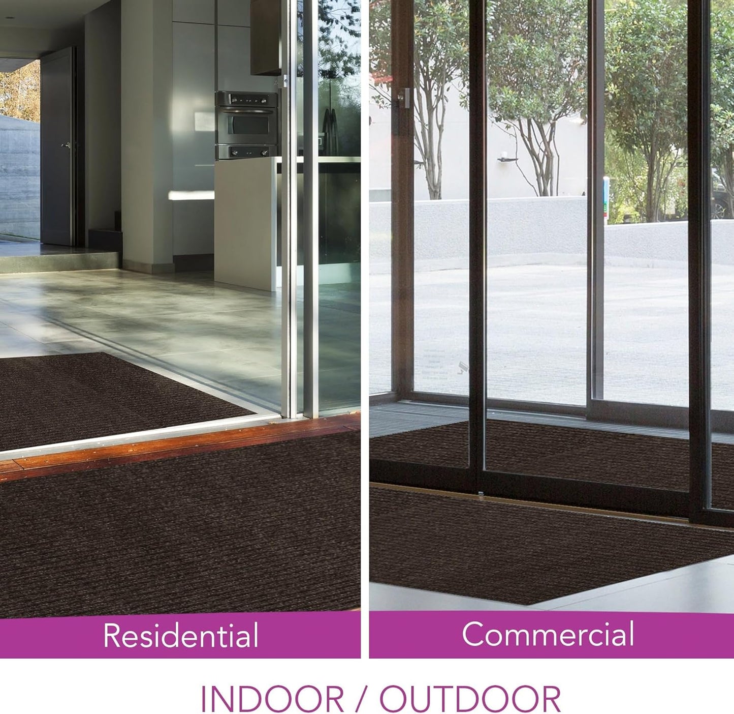 iCustomRug Spartan Weather Warrior Indoor/Outdoor Utility Ribbed Carpet Runner with Non-Slip Thermoplastic Rubber Backing, 3ft X 80ft in Brown
