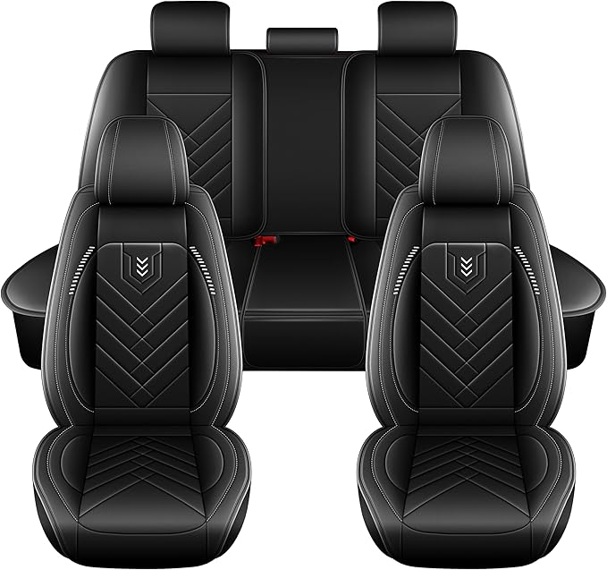 AOMSAZTO Car Seat Cover for Chevrolet Chevy Cruze 2011-2019 Full Set, Leather Car Seat Protector Waterproof, Non Slip Car Seat Cushion, Interior Seat Covers Automotive Accessories - Black