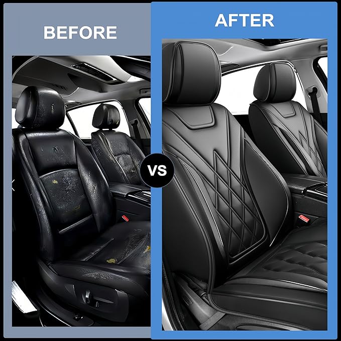 Fit TL Car Seat Covers for Acura TL 2004-2014 - Premium Leather, Waterproof, All-Weather, Airbag Compatible, Anti-Slip, Breathable, Easy Install, Seat Protectors, Full Set, Redline