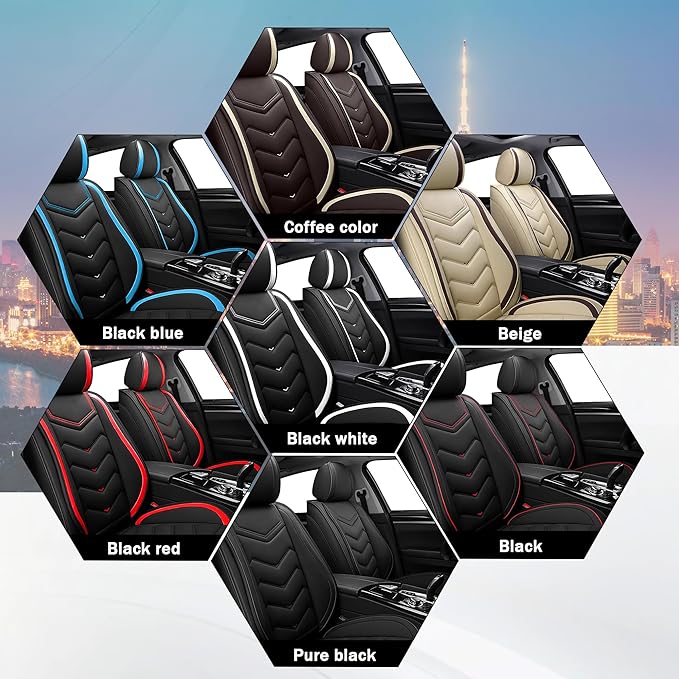 CTDS Car Seat Covers for Jeep Grand Cherokee L 2021-2026, Stylish Sport Seat Cover, Premium Nappa Leather Car Seat Cover. Automobile Seat Covers Sets.(Standard 2 Seats/Pure Black)