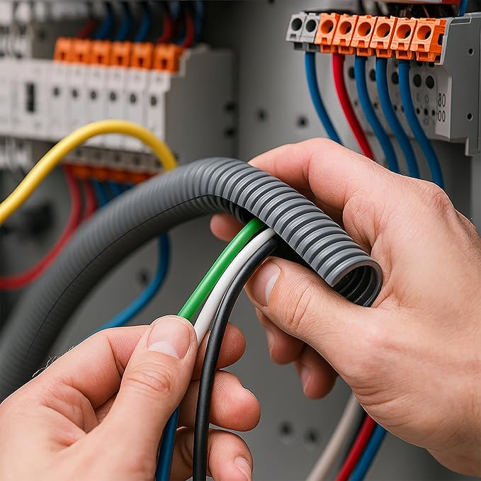 Electriduct Split Wire Loom Tubing Polyethylene Corrugated Flexible Conduit - 1" Nominal Size - 300 Feet - Black
