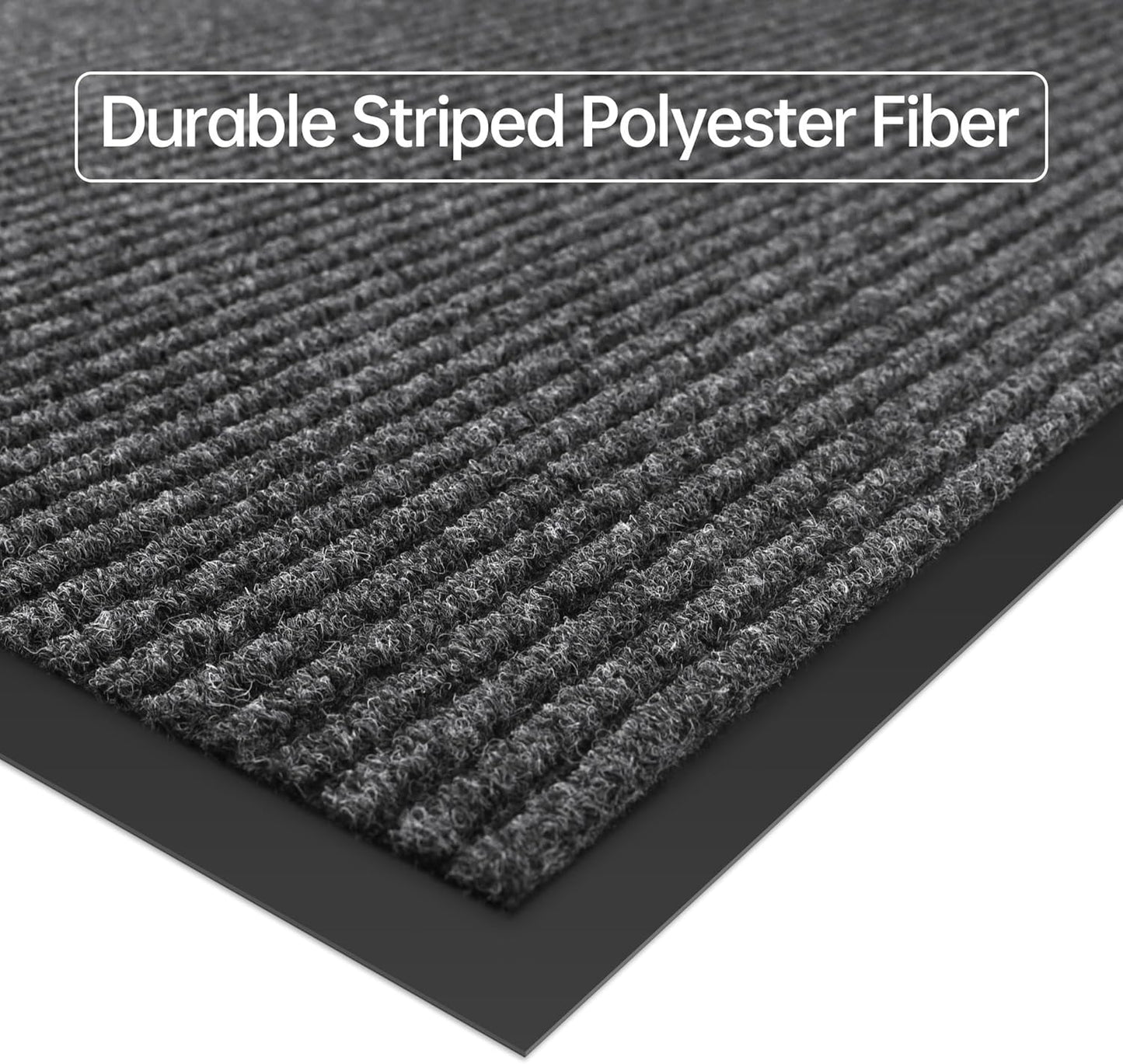 Front Door Mat, 4' x 8' Heavy Duty Indoor Outdoor Door Mat for Entryway, Commercial Door Mats Entrance, Low Profile Welcome Mats Non-Slip, Durable Rubber Backing Entry Mat for Patio, Home