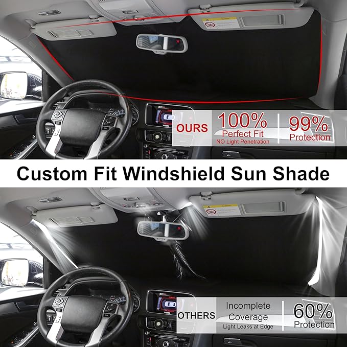 Windshield Sun Shade Compatible with 2020-2024 2025 Subaru Outback SUV, Base, Premium, Limited, Touring Accessories Sun Visor Heat Protection Keeps Car Cool