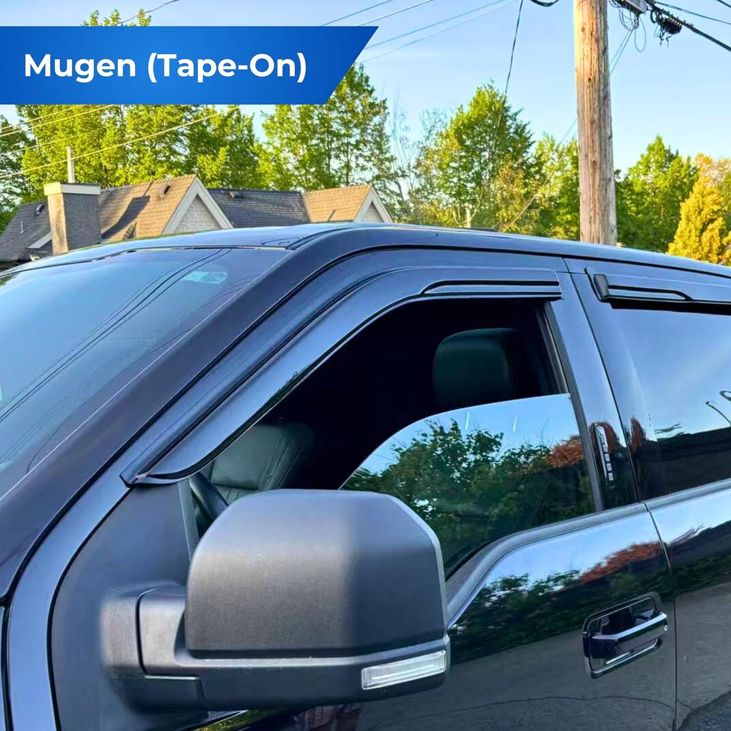 KPY Window Visor Compatible with Toyota Camry 2002-2006, 4PC Rain Guard Side Window Vent Deflectors Tape-On Mugen Style, 2002 2003 2004 2005 2006