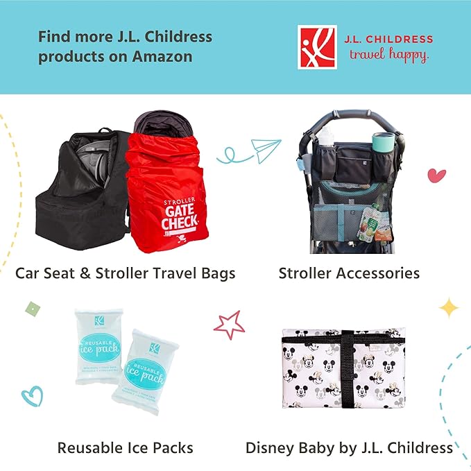 J.L. Childress Breast Milk Cooler Travel Bag - Insulated Baby Bottle Storage Bag, Portable Organizer Pack for Breast Milk, Use for Daycare or On the Go, Fits 1-2 Bottles - Black