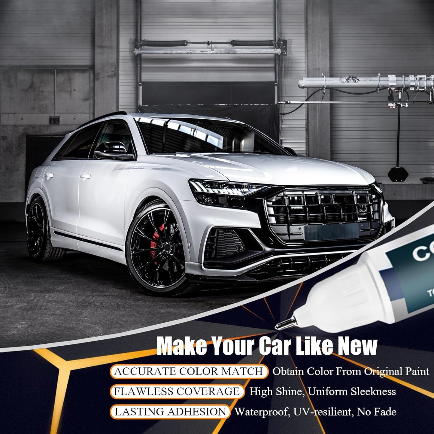 Manhattan Gray Metallic(LX7L/H1) Touch Up Paint Compatible with Audi, Car Paint Pen Scratch Repair Two-In-One Touch Up Paint, Premium Car Scratch Remover for Deep Scratches