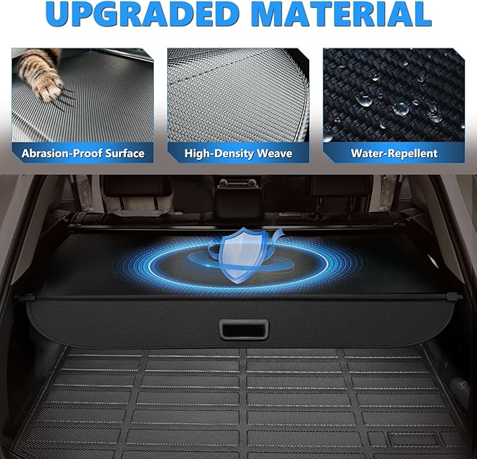 MIALUTY® Cargo Cover for 2021-2026 Kia Sorento Retractable Trunk Cover Sorento Accessories Anti-Peeping Anti-Theft Privacy Screen,Trunk Luggage Shield Shade Carbon Fiber Texture