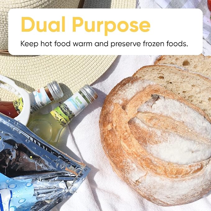 Superio Hot and Cold Insulated Bags for Food Delivery, Grocery Shopping Bags, Food Storage for Hot and Frozen Food for Travel, Disposable Cooler Bag, Reinforced Thermal Lunch Bag (8, 15.5"x13")