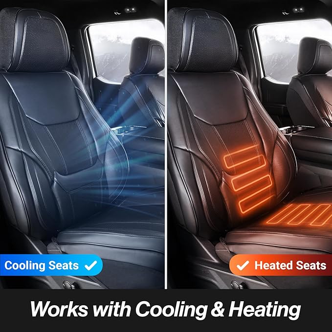 Coverland Custom Fit Car Seat Covers for Car Compatible with [Legend, CT5, CT5-V Bucket Seats, XTS-L, GS, Pulsar] Premium Waterproof Non-Slip Interior Seat Protector [Front Black- Size Chart A22]