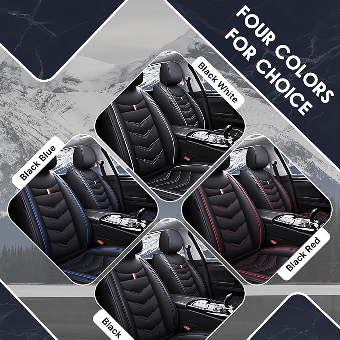 Car Seat Cover 7 Seats for Hyundai Palisade 2020-2025, Durable Wear Resistant Waterproof Sport Seat Cover, Breathable No Odor Premium Leather Vehicle Seat Covers.(Standard,Black White)