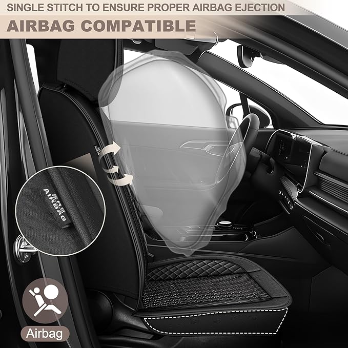 TTX LIGHTING for Ford Explorer 2004-2026 Car Seat Covers, Breathable Ice Silk & Leather Seat Protector, Cool & Anti-Sweat for Long Driving, Airbag Compatible, 5 Seats Full Set (Black)