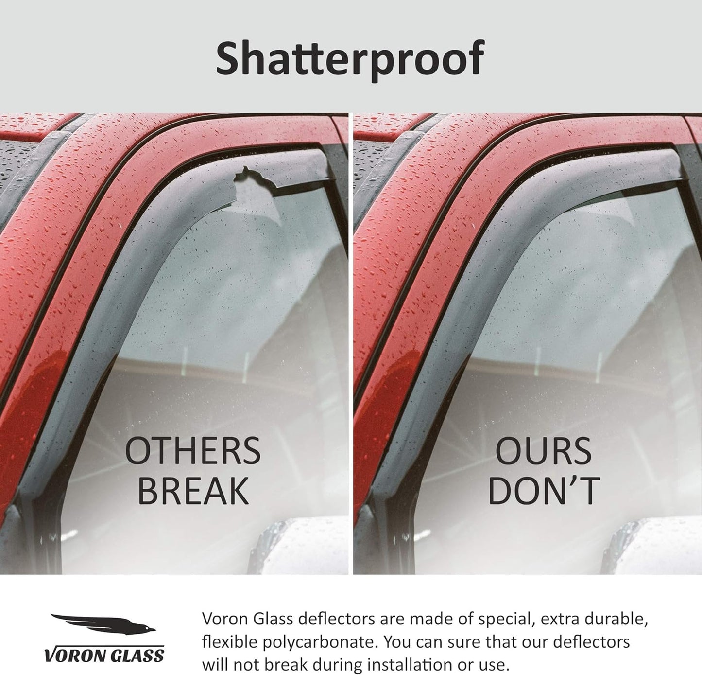 Voron Glass in-Channel Extra Durable Rain Guards for Toyota Tundra 2022-2025 Double Cab, Window Deflectors, Vent Window Visors, 4 Pieces - 200456