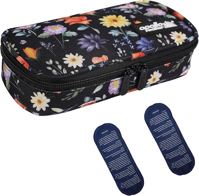apollo walker Insulin Cooler Travel Case Diabetic Medication Cooler with Ice Packs and Insulation Liner insulin cooler travel case tsa approved