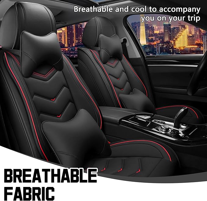 CTDS Car Seat Covers for Chevy Trax 2015-2026, Stylish Sport Seat Cover, Premium Nappa Leather Car Seat Cover. Automobile Seat Covers Sets.(Luxury 2 Seats/Black)
