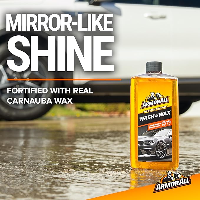 Armor All Car Wash and Car Cleaner Kit by Armor All, Includes Glass Wipes, Car Wash & Wax Concentrate, Protectant Spray and Tire Foam