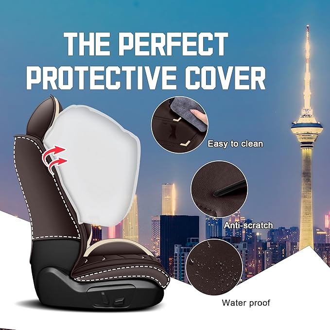 CTDS Car Seat Covers for Toyota RAV4 2000-2026, Stylish Sport Seat Cover, Premium Nappa Leather Car Seat Cover. Automobile Seat Covers Sets.(Standard 5 Seats/Coffee Color)