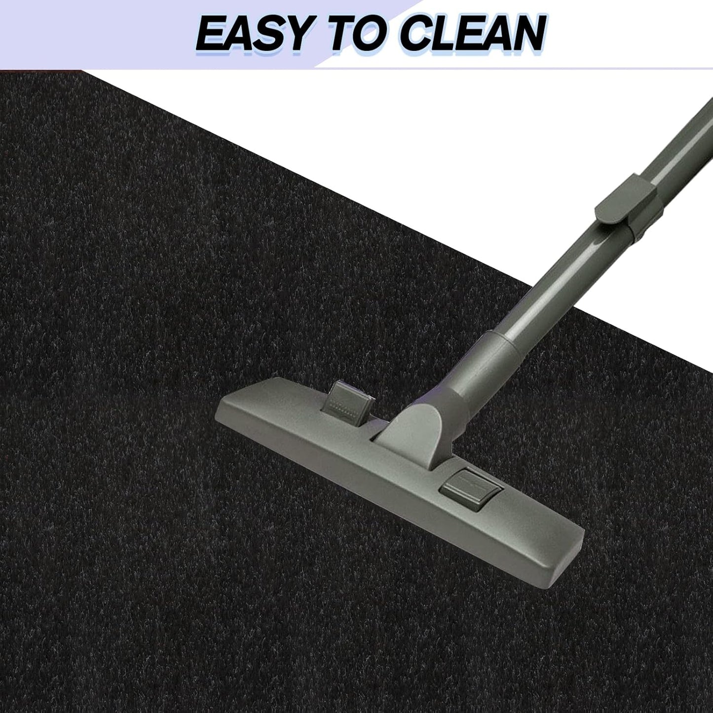 Custom Size Backed Non-Slip Area Rugs Runner, Easy Clean, Waterproof Runner Rugs for Hallway Entryway, Kitchen, Laundry, 3FT x 60FT, Black
