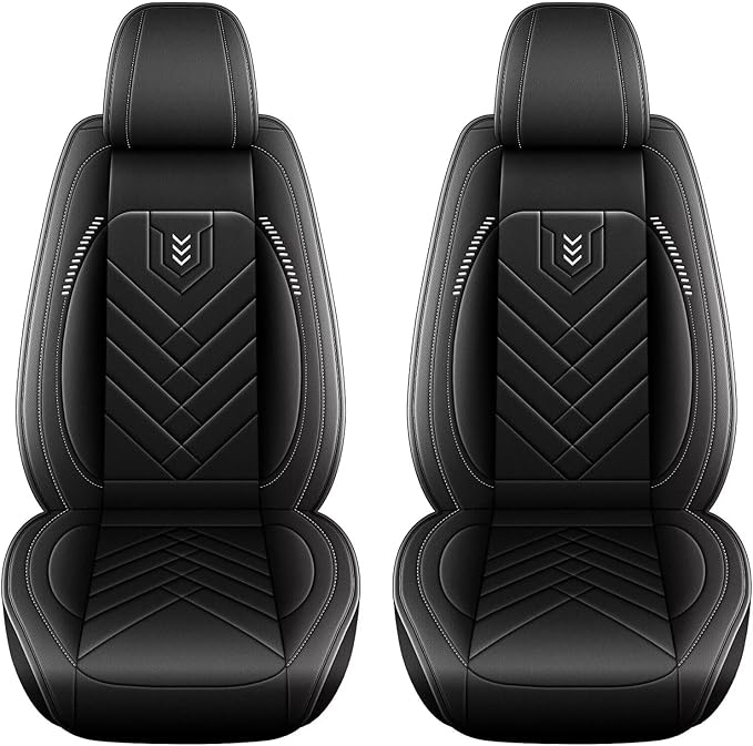 AOMSAZTO Car Seat Covers Front Set Fit for BMW X3 2011-2017 Faux Leather Waterproof Seat Covers Automotive Seat Cushion Protector(2 Seats, Black)