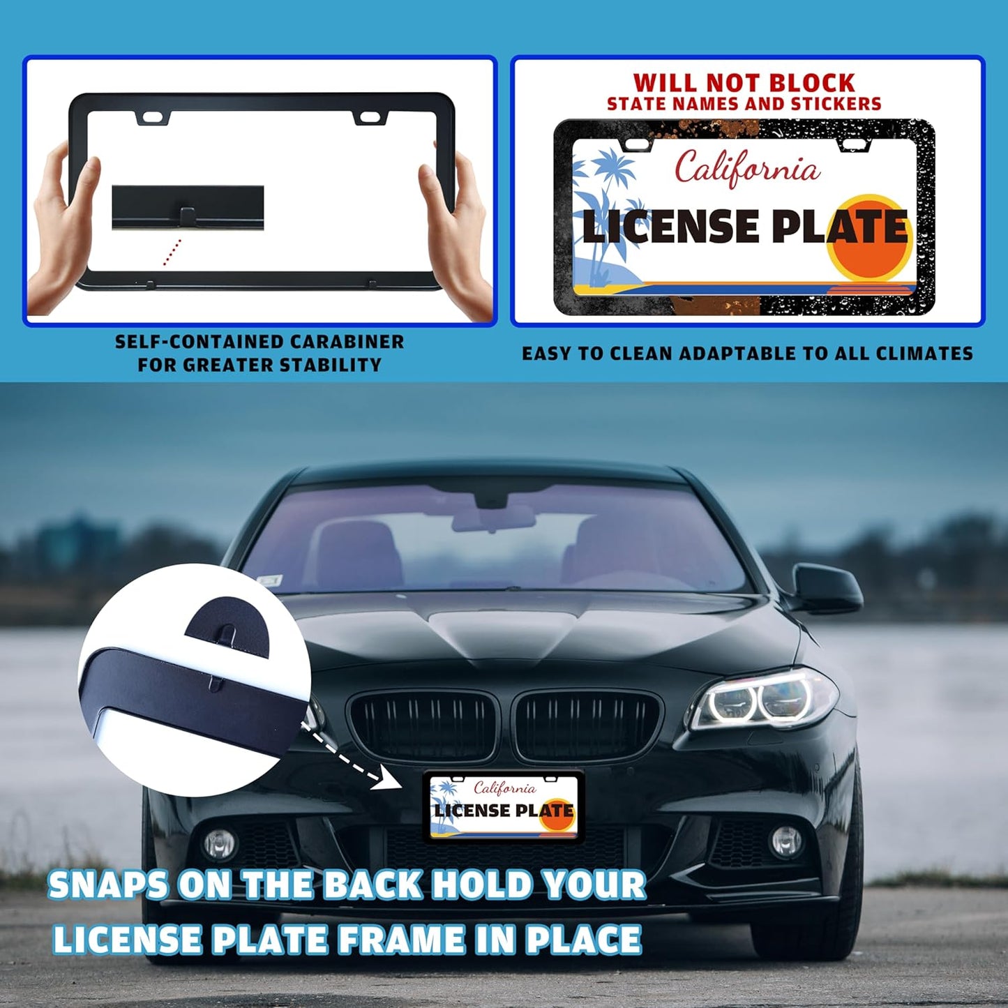 Breast Cancer Awareness License Plate Frame Pink Ribbon License Plate Holder for Front or Rear Car Tags Stainless Steel Funny Car Decoration with Screws 6.3 X 12.2 in