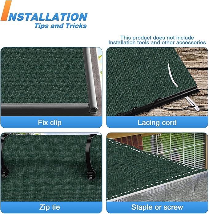 TANG Sun Shade Fabric Roll 8'x5' Shade Cloth for Garden Dark Green HDPE Mesh Shading Pergola Cover Replacement Canopy, 95% Blockage Sunshades for Outdoor Patio Backyard Plant