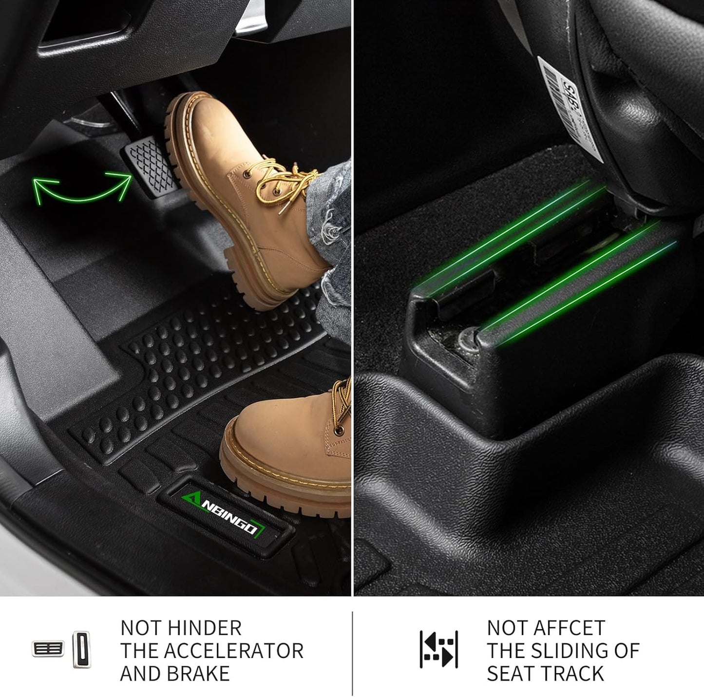 ANBINGO®-Floor Mats for Nissan Sentra 2014-2019 All Weather for Nissan Sentra Floor mats Protection TPE Custom Sentra Floor Mats & Cargo Liner Accessories Black