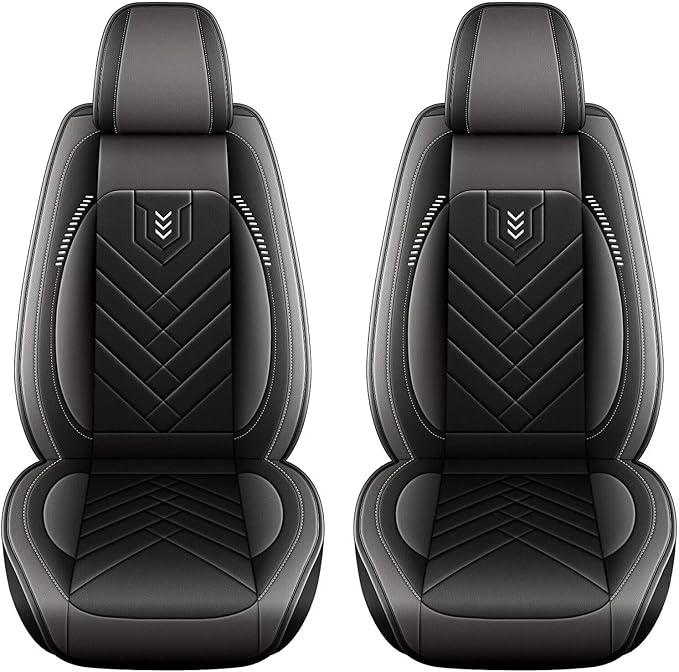 AOMSAZTO Car Seat Covers Fit for Subaru Ascent 2019-2025 2026 Premium Front Seat Covers Waterproof Leather Automotive Seat Covers Compatible with Airbag (2 Seats,Grey)