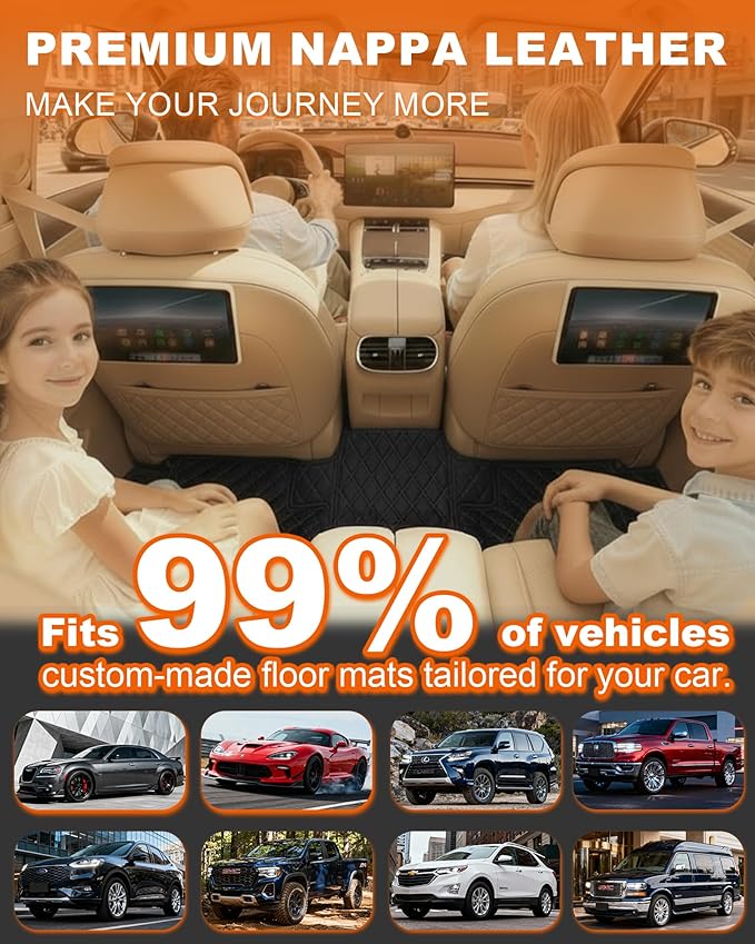 All-Weather car Floor MATS-Suitable for 99% of car Models,Leather car mat, offering Personalized Embroidery and Multiple Color Options,Provide Protection for car Rug (Green1)