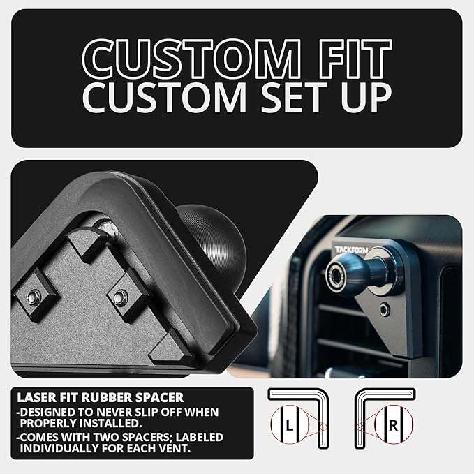 Tackform Link Vent Mount Magnetic Phone Holder - Compatible with 2021-2025 Ford F150 & Raptor, 2023-2025 Ford Super Duty | Aluminum | 2" Arm | Pink | (NOT MAGSAFE Compatible)