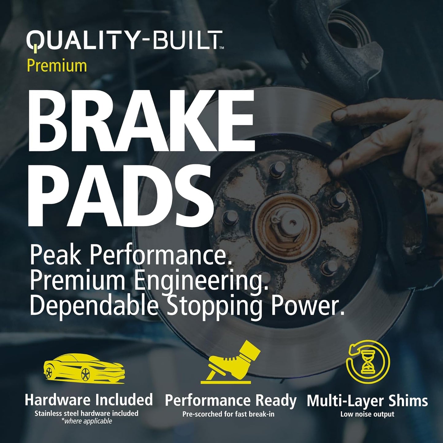 Premium Semi-Metallic Front Brake Pads (1001-0652M) Compatible with 1995-2002 Ford/Mazda/Mercury (B2300/B2500/B3000/B4000/Explorer/F-100 Ranger/Mountaineer/Ranger)