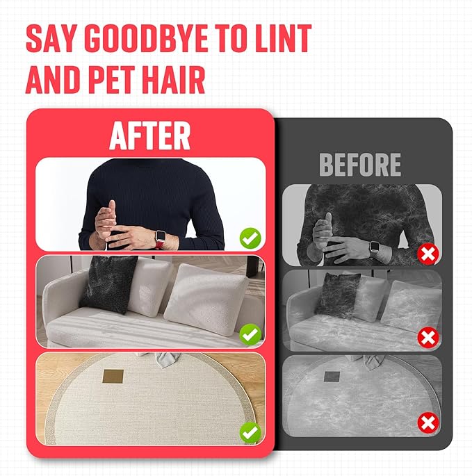 Pet Hair Remover, Electrostatic Pet Hair Removal Gloves, Reusable Cat & Dog Hair Remover for Couch, Furniture, Carpet, Curtain, Upgraded Animal Fur Removal Tool, Cat Grooming Gloves-2 PCS