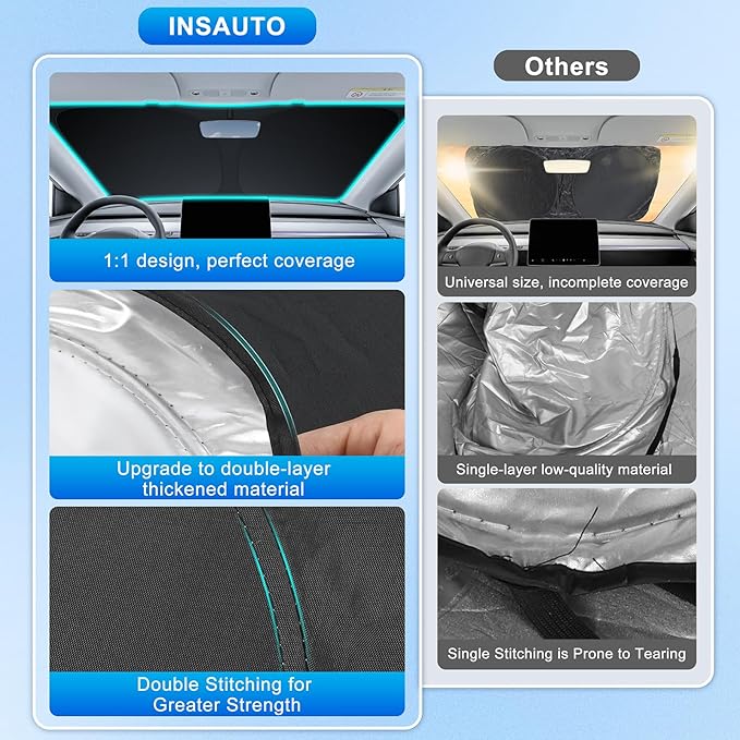 INSAUTO Custom Fit Windshield Sun Shade Accessories for BMW 4 Series 2021-2026 (430i/M440i), Foldable Front Window Sunshade, UV & Heat Reflector, Keeps Interior Cool, Includes Storage Bag