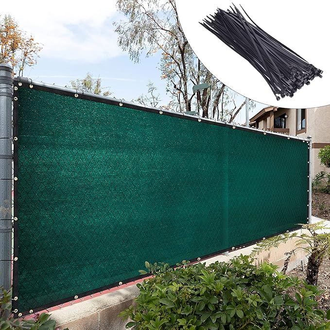 Royal Shade Custom Size 5' x 8' Green Fence Privacy Screen Windscreen Cover Netting Mesh Fabric Cloth - Cable Zip Ties Included (We Make Custom Size)
