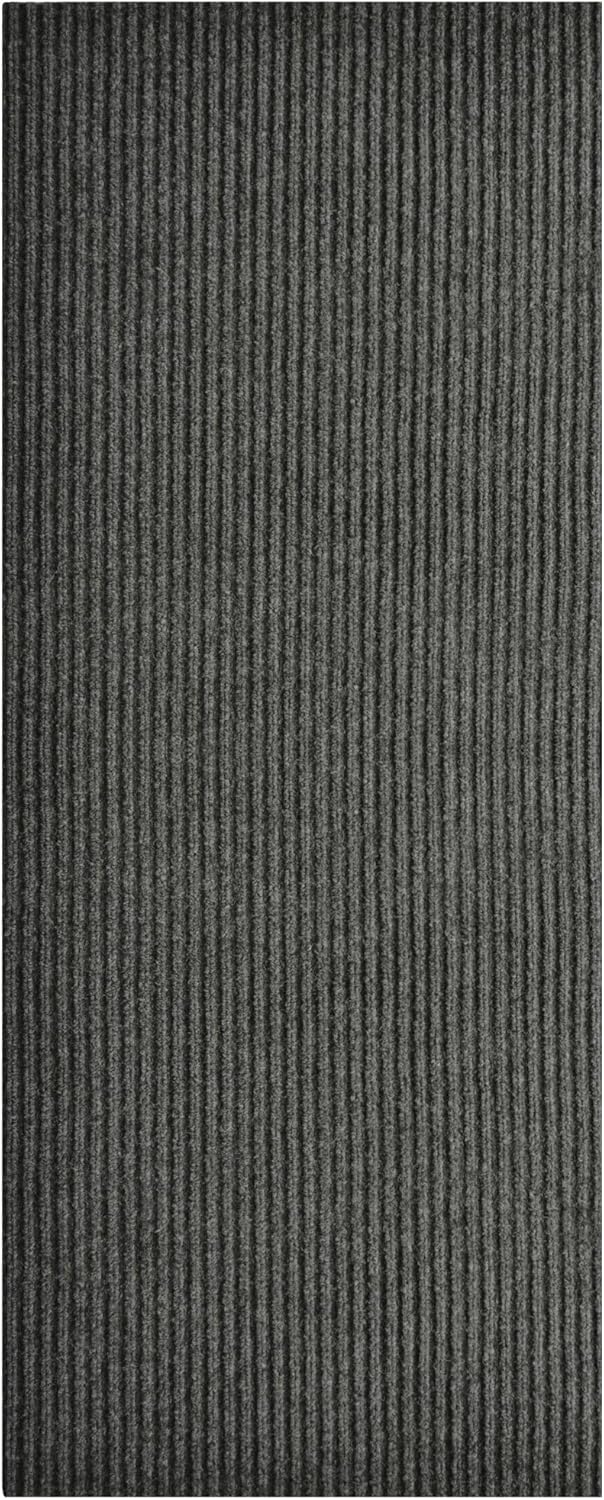 iCustomRug Spartan Weather Warrior Duty Indoor/Outdoor Utility Ribbed in 3ft,4ft,6ft Widths 70 Custom Sizes with Natural Non-Slip Rubber Backing 4'X36' in Charcoal