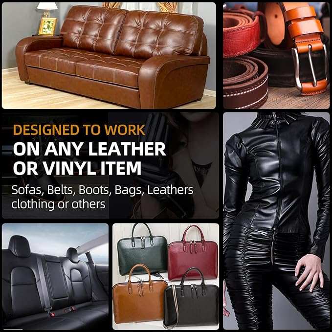Leather Recoloring Balm, Leather Color Restorer, Leather Restorer for Couches, Leather Scratch Remover, Leather Scratch Repair, Leather Repair Kit for Furniture, Leather Dye (Camel.)